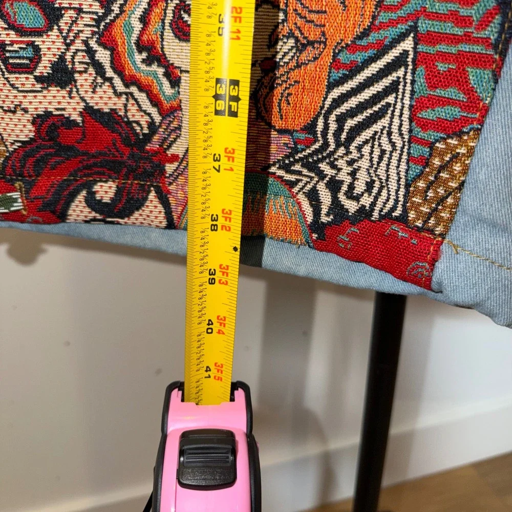 Akira Mixed Media Patchwork Studded Wide Leg Cargo Pants Multicolor NWT M - Picture 10 of 10